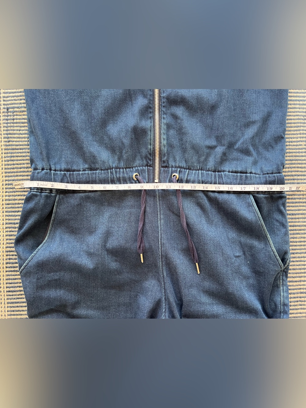 Ivy Park blue long sleeve pants hoodie jumpsuit onesie size L - Picture 6 of 8
